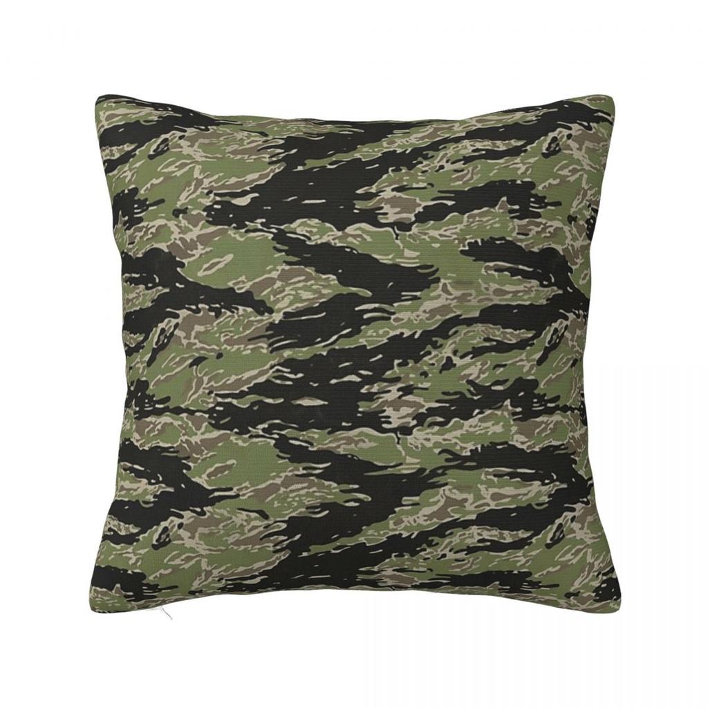Tiger Stripe Camouflage Military Camo Square Pillowcase Pillow Cover Polyester Cushion Decor Comfort Throw Pillow for Home Sofa
