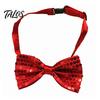 Adult Child Formal Wear Sparkly Sequin Bow Tie, Adjustable Glitter Necktie for Men, Shining Magic Show Tie Shiny Pre-Tied Neck Ties Banquet, Carnival