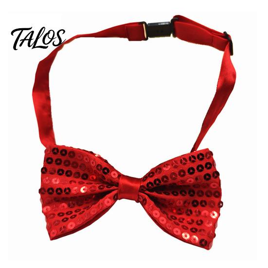 Adult Child Formal Wear Sparkly Sequin Bow Tie, Adjustable Glitter Necktie for Men, Shining Magic Show Tie Shiny Pre-Tied Neck Ties Banquet, Carnival