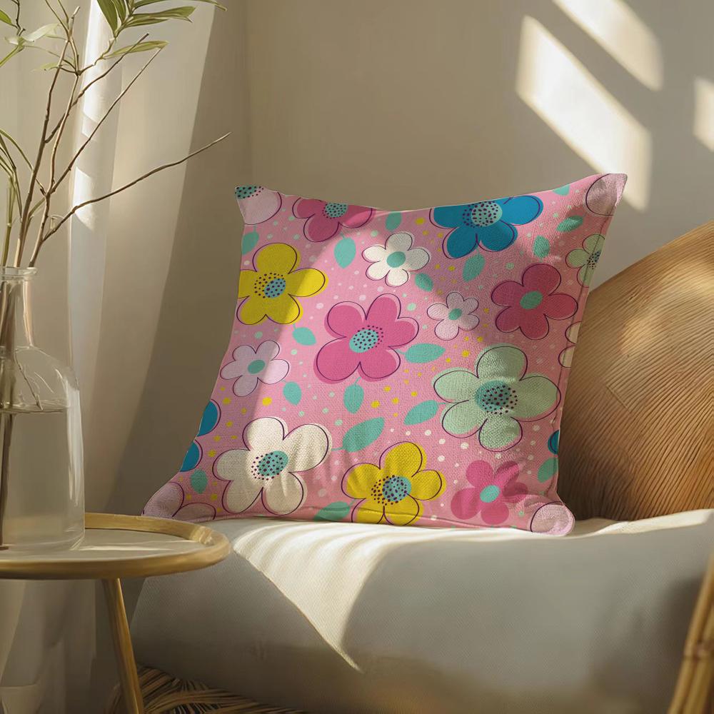 Springandsummerfloral Pillow Case Pillowcase, Double-Sided Printed, Sofa Cushion, Bedroom Headboard
