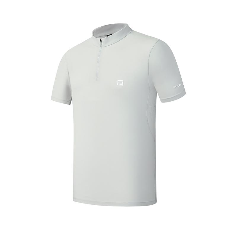 

FILA Explore Minimalist Stand Collar Sports Outdoor Cool Feeling Moisture Wicking Quick Dry Short Sleeve T-Shirt Men Tops Highest-Gray A51M627101FGY 2XL