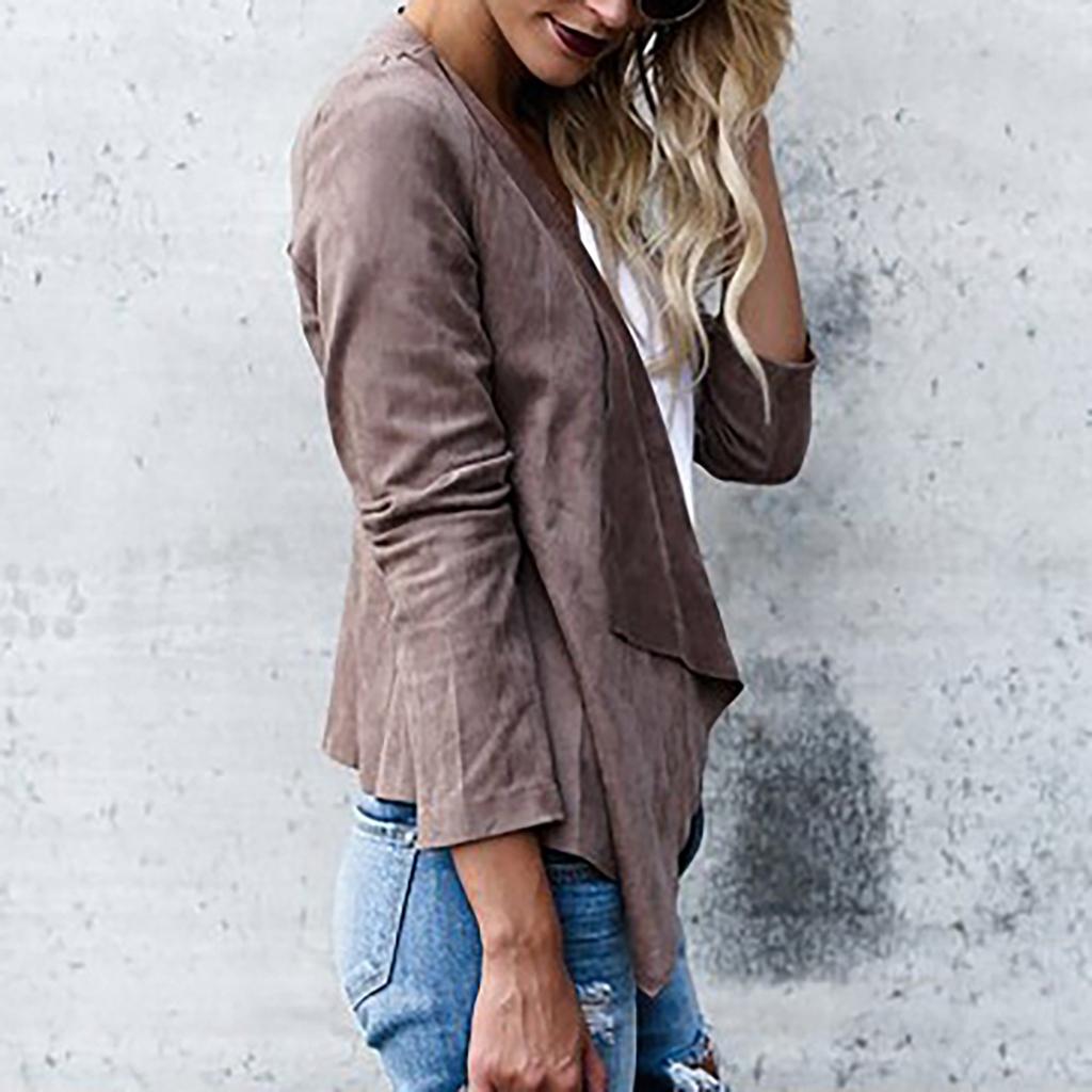 Women's Fashion Lapel Solid Color Velvet Mid-length  Small Coat