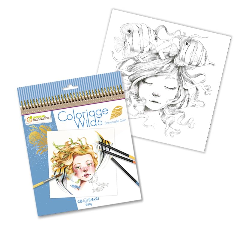 Avenue Mandarin Coloring Book Wild 6 and Sea Coloring Book for Adults Avenue Mandarin avmgy124 Light Blue (Girls Creatures)