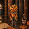 Indoor Halloween Scene Accessory Pumpkin Man Figurine, Retro Gentleman Head Resin Statue Durable Figurine for Bookshelf Ornament, Spooky Desktop Decor