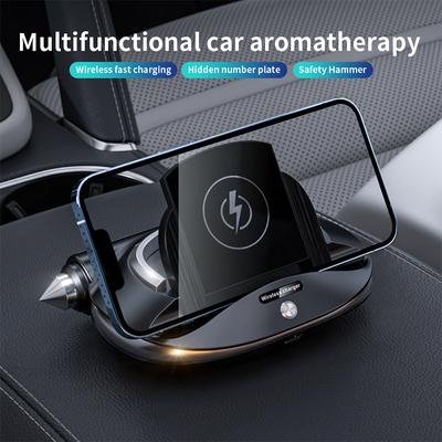15w Fast Wireless Charger Foldable Holder Multifunction Car Aromatherapy With Car Temporary Parking Phone Card Qi Phone Charger