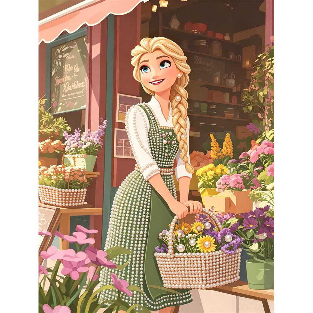 

Disney Pearl Painting Queen Elsa DIY Pearl Art Painting Pearl Gem Painting Pictures Crafts Special Shape Home Wall Decoration 30x40