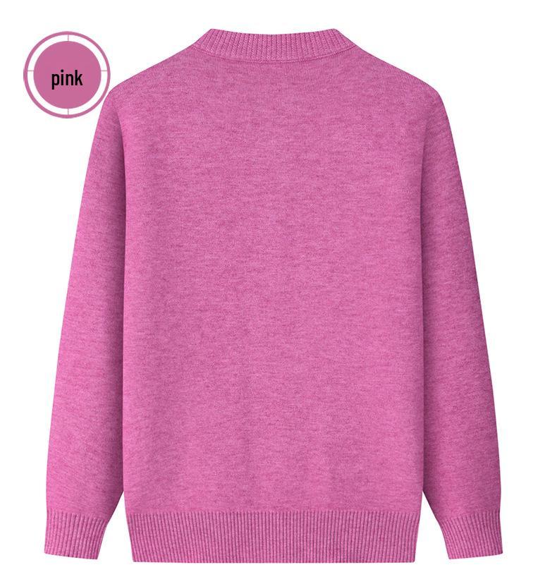 Dámský plusový sametový zesílený kardigan - Jarní a podzimní pletený svetr pro středního věku a starší