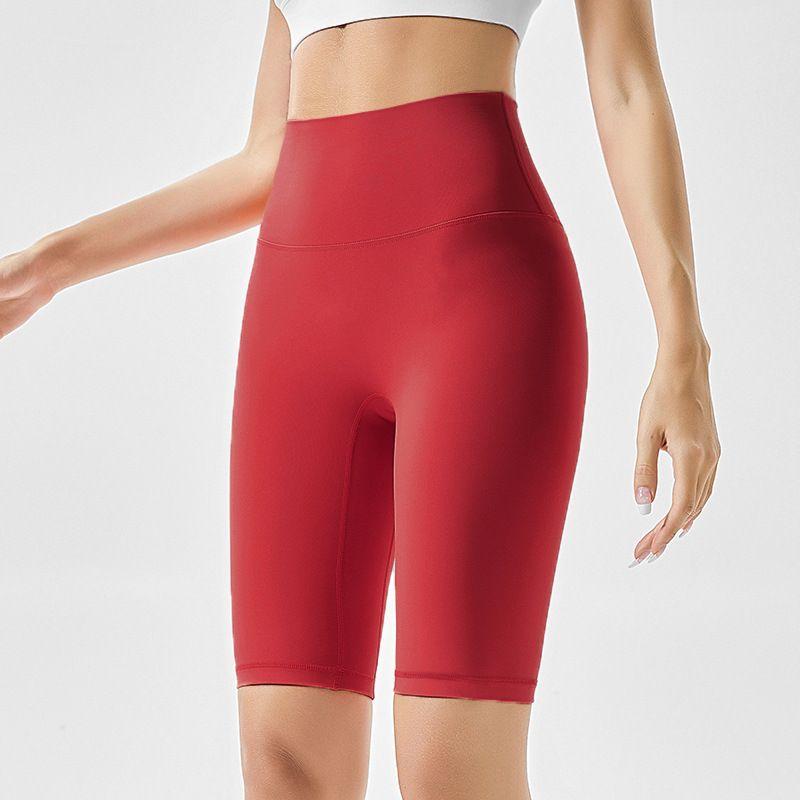 

Peach Heart High Waist Thread Cycling Fitness Pants WFK-016 Rose Red L