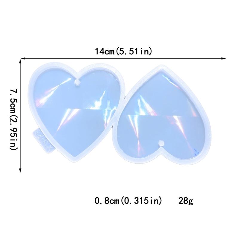 Shiny Light and Shadow Ornaments Silicone Epoxy Keychain Mold DIY Earrings Pendant Jewelry for Valentine Gift Crafts