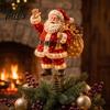 Vnitřní sváteční zimní dekorace Osvětlený špička vánočního stromku, Osvětlený Santa Claus Perníček Louskáček Vrchol stromku Sváteční dárek pro domov
