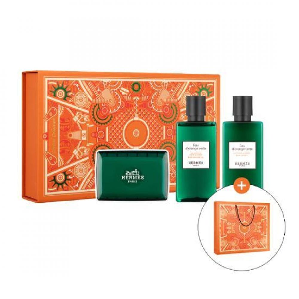 

Herm s Amenities [Бесплатная корзина для покупок] Hermes Odorange Verte 80 мл Body подарочный набор из 3 предметов