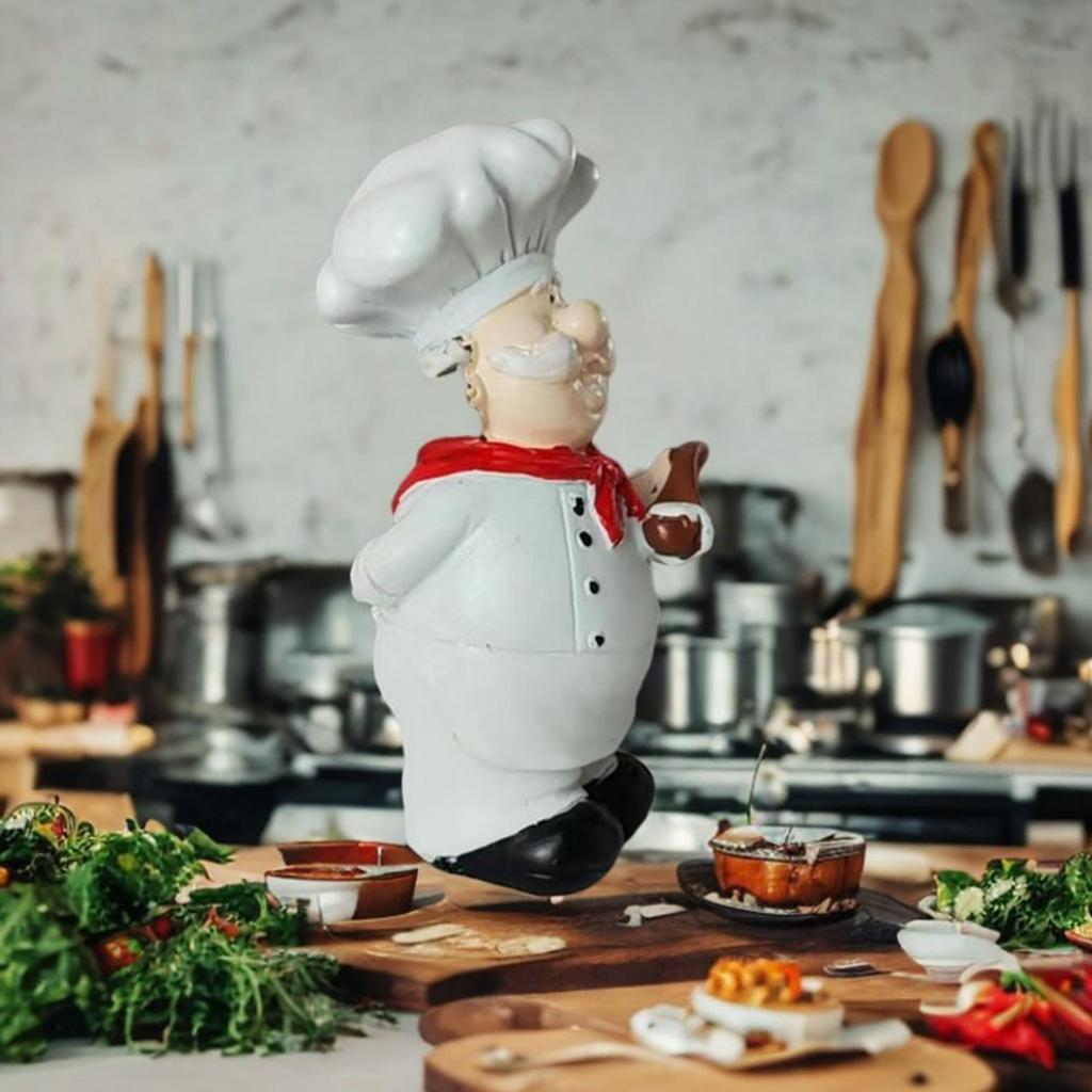 Chef Resin Figurine Ornament Modern Decorative Collectible Decor for Table Kitchen Counter
