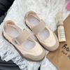 2025 French Mary Jane Women's Shoes Velcro Leather Breathable Casual Sports Fitness Sandals Ballet Single Shoes Women