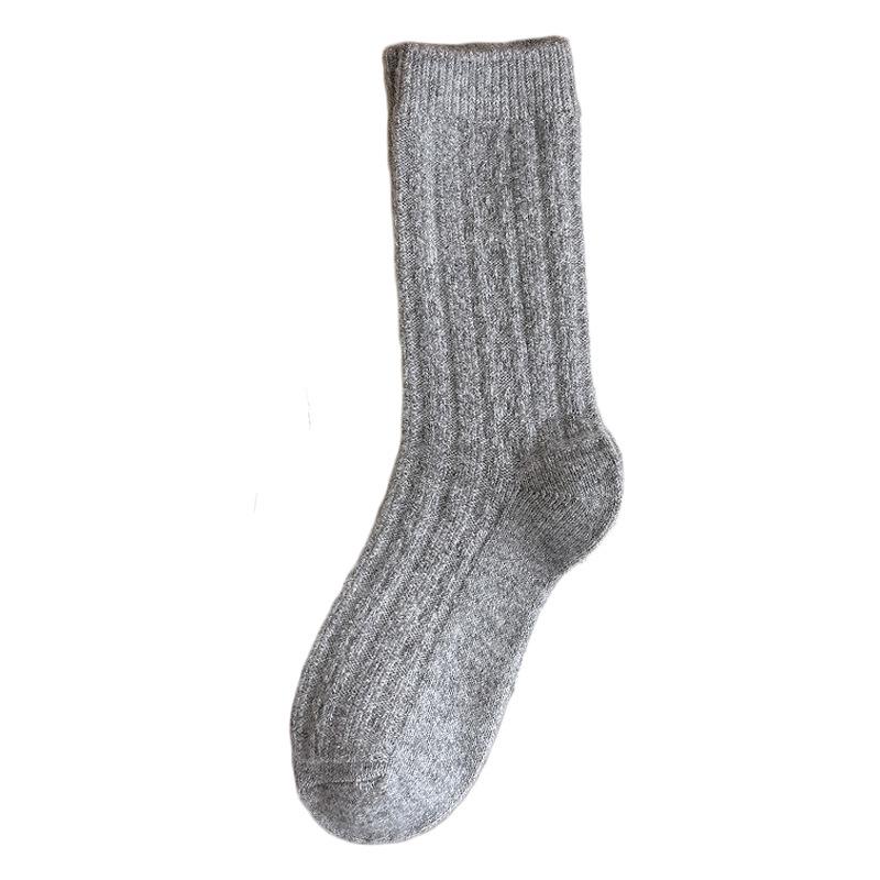 Wool Socks Children'S Medium Tube Socks Season Warm Solid Color Boneless Confinement Socks Fleece Thickened Cashmere Stacking Socks Women