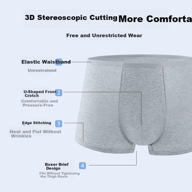Qihaiqiu Mutande Boxer Usa e Getta da Uomo Intimo da Viaggio Sterilizzato da Uomo a Quattro Gambe Taglia Grande Uso Quotidiano Pantaloncini Senza Lavaggio 4 Pezzi 4XL