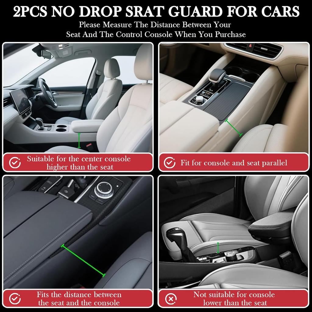 Car Seat Gap Filler Set Of 2, Upgraded Car Side Seat Gap Fillers With Organizer, Cup Holder & Hook Function, Erts Between Front Seats Console Catcher