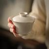 Hand-made Porcelain Gai Wan Tea Set Vintage Hand-made Teacups For Brew Loose Oolong/Puerh Tea