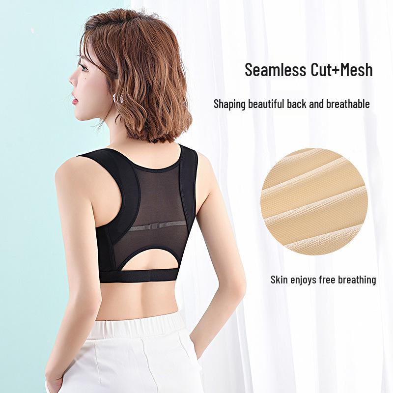 Adjustable Underwire Bra for Back Shaping, Breast Lift, Underarm Fat Reduction, and Body Contouring with Hook-and-Eye Closure