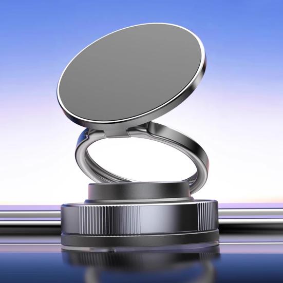 Magnetic Phone Holder Vacuum Suction Stand for Car Gym Kitchen Rotating Foldable Magnetic Holder for Navigation Streaming
