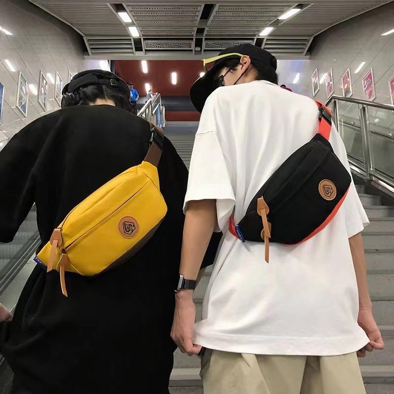 Unisex Large Capacity Crossbody Chest Bag Casual Nylon Sling Bag Adjustable Waist Pack Travel Sports Shoulder Fanny Pack