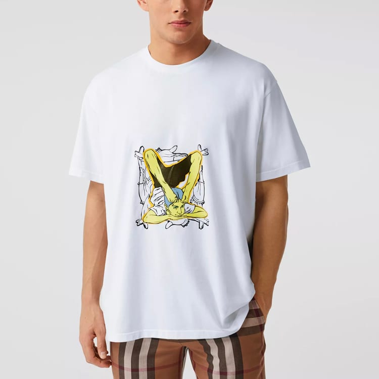 Burberry T Shirts Men's White Crew Neck Moderate 45671591