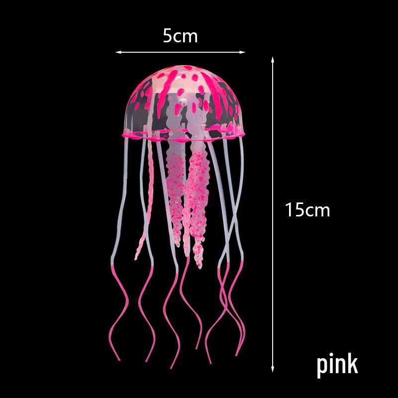 Флуоресцентная силиконовая медуза для декора аквариума Small Pink