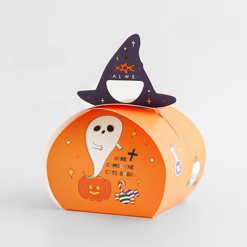 

10pcs Halloween Candy Box Cartoon Ghost Pumpkin Party Snacks Candy Packaging Bag Holiday Gift Box Gift Box Empty Box