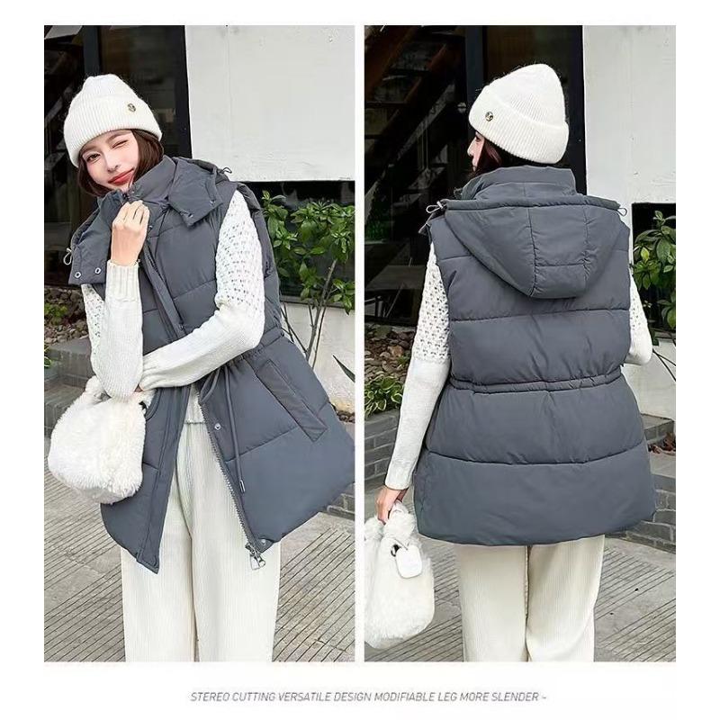 

Новая женская легкая куртка без рукавов со стоячим воротником однотонная утолщенная теплая спортивная повседневная свободная хлопковая куртка XXL темно-серого