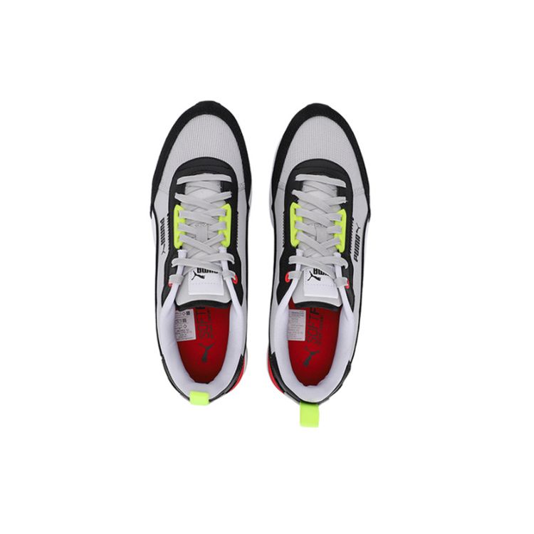 Puma R22 Grey Violet High Risk Red Unisex Sneakers White Black Yellow-Alert 383462-03