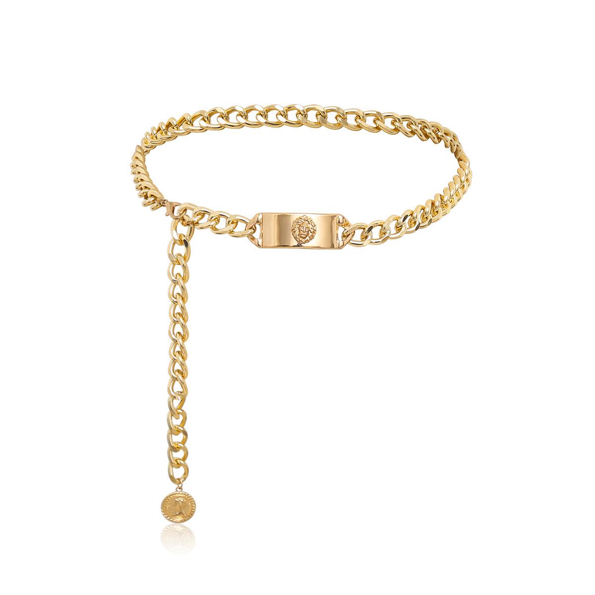 

Жіночий пояс із золотим ланцюжком розміром 100 см. Жіноче розкішне пальто з китицями на талії. Ланцюжок. Жіночий пояс. Геометричні металеві ремені. 100CM золотистий