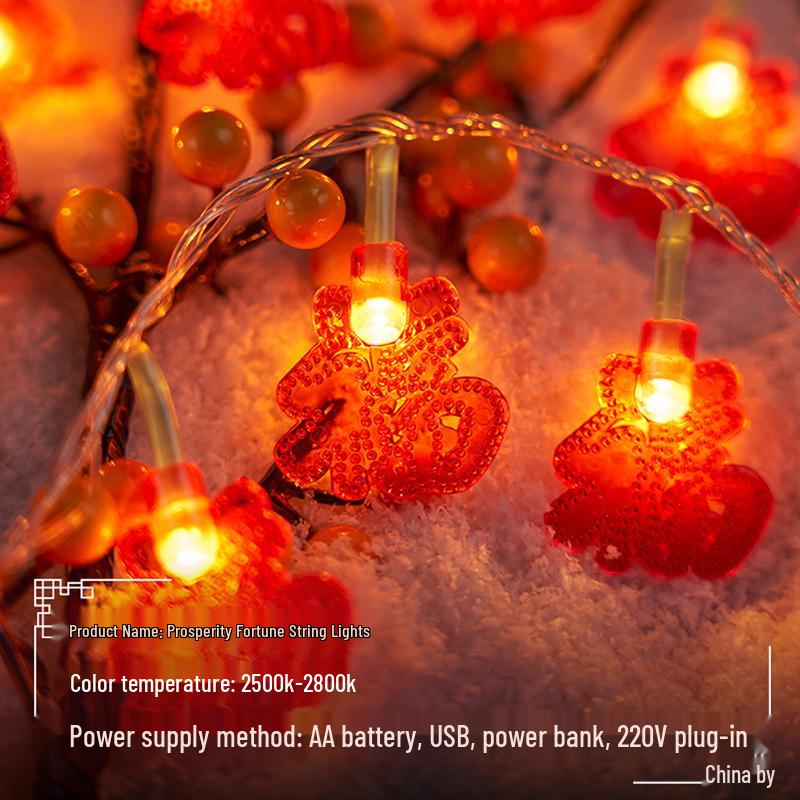 2024 New Year Waterproof Dragon Lantern String Lights - Flashing Festival Decor