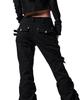 Iyang Double Side Tab Boots-Cut Pants Black