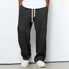Mens Loose Waffle Knit Wide Leg Jogger Pants Casual Stretch Trousers Daily Wear