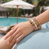 Metal Starfish Shell Bangle Geometric Women's Hand Bracelet Vintage Cloisonne Bangle  Gold Jewelry
