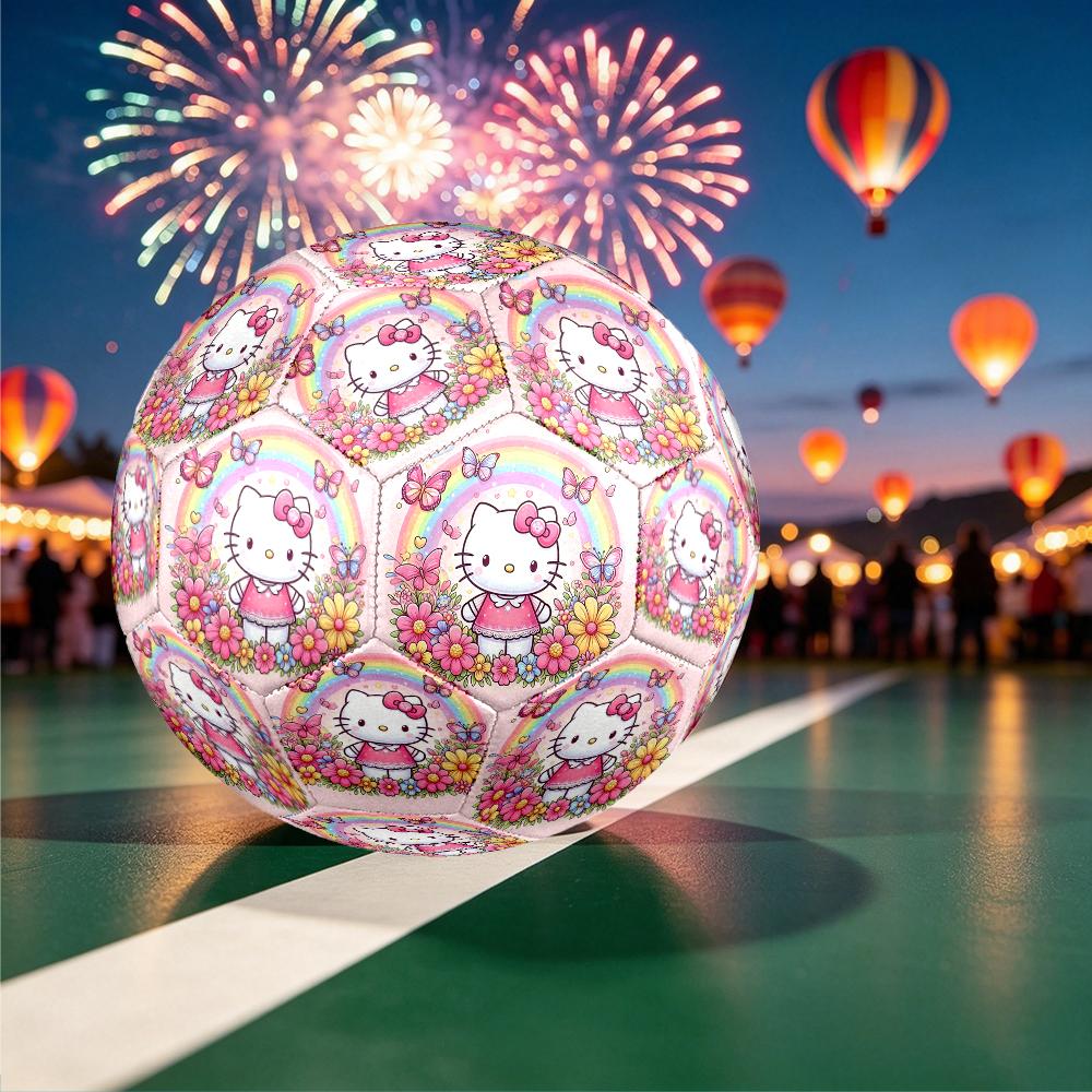 1pc Hello Kitty Pattern Football, Standard Size 5 Soccer Ball Stylish Sport Football for Competition Play and Training