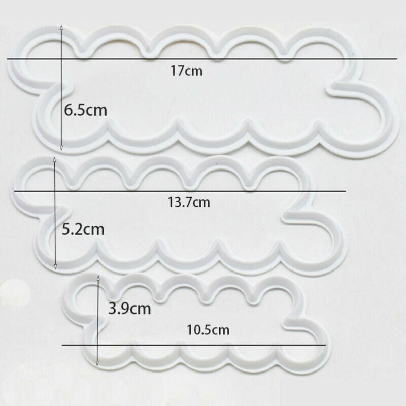 3 pcs. Plastic Cake With Rose Flower Cream Liqueur Sugarcraft Casting Mold Decoration