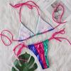 Splicing Halter High Leg Cut Strappy Two-Pieces Bikini Set Bikini Female Swimsuit Bathing Suit Women Swimwear Bather Swim