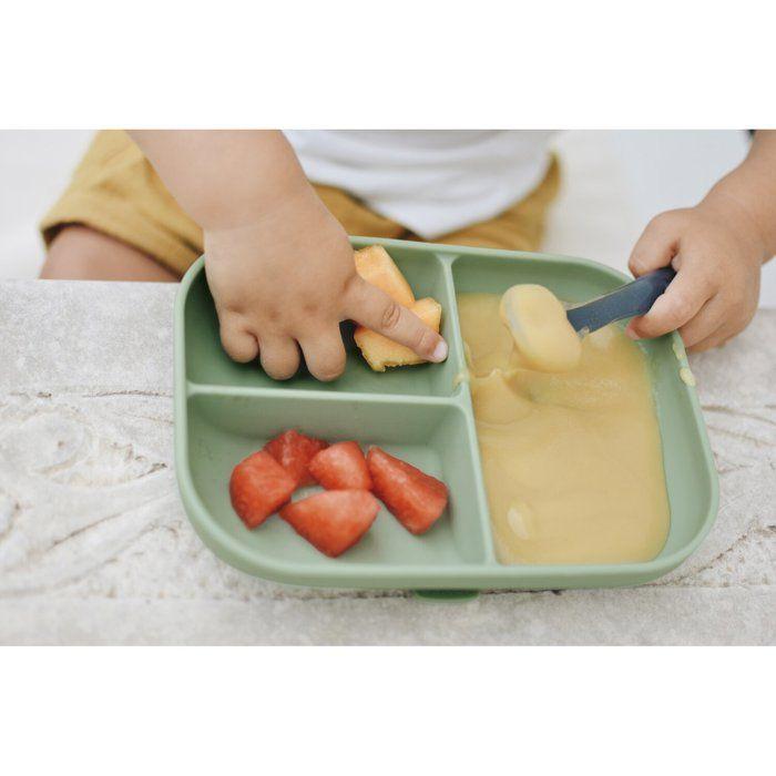 Assiette compartimentée silicone Vert sauge