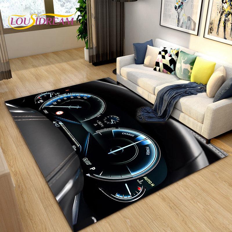 3D Car Racing Dashboard Area Rug,Carpet Rug for Living Room Bedroom Sofa Kitchen Doormat Decoration,Kids Play Non-slip Floor Mat