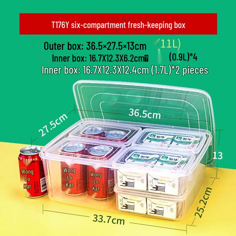 

LISM Large 6-Compartment Food Storage Container