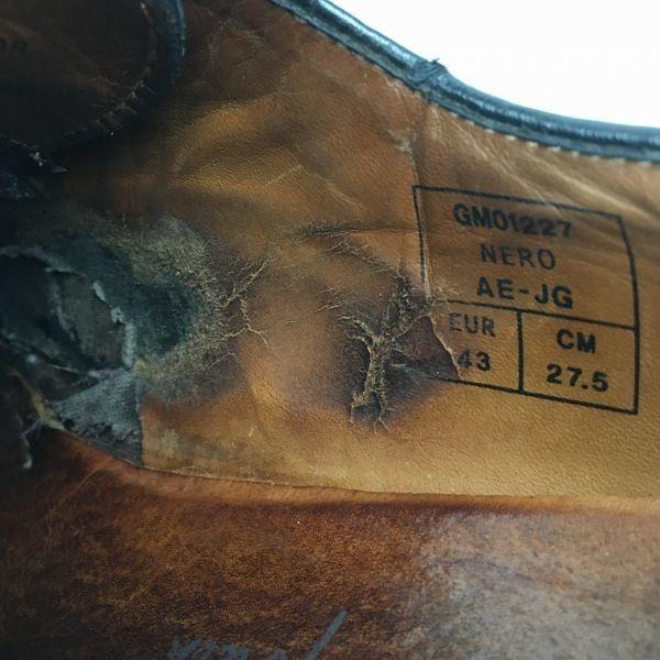 80s-90s Vintage G.C. Morelh Handmade Swirl Moc Business Shoes Black Size 43 27.5 Men's(USED)