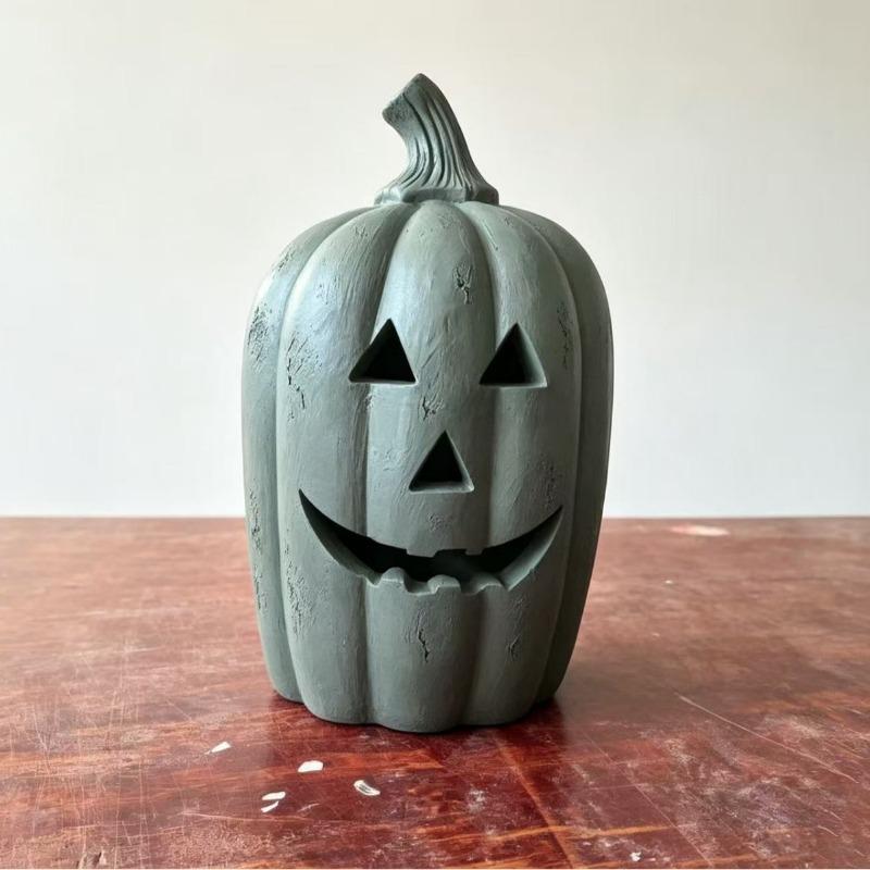 Handmade Terracotta Jack O' Lantern Resin Pumpkin Lamp