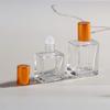 8/10/15Ml Empty Clear Square Glass Essential Oil Bottle Steel Roller Gold Lid Massage Perfume Roll On Sample Vials