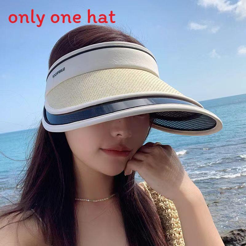Summer Raffia Straw Sun Hat With Wide Brim Uv Protection For Outdoor Sunshade