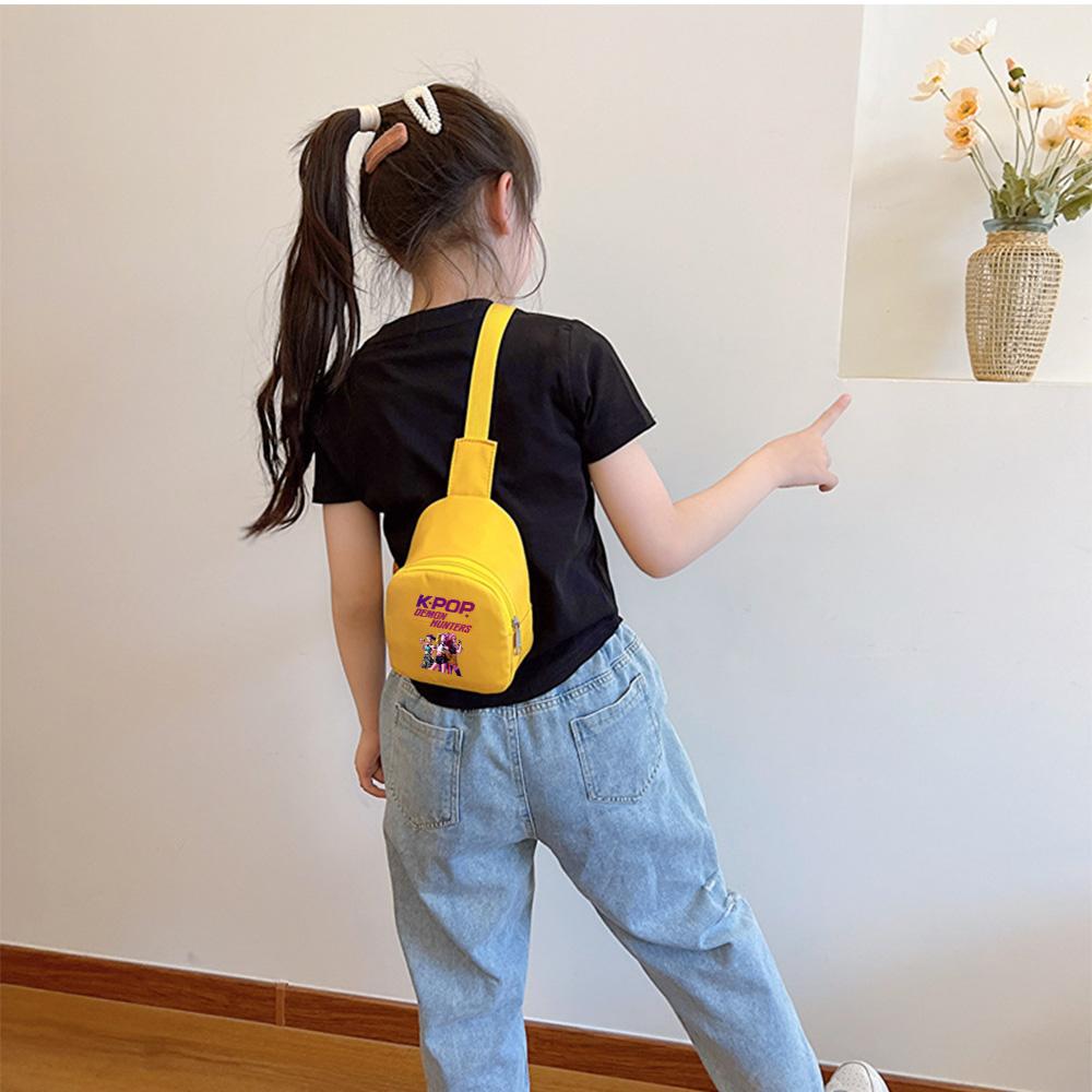 Anime Cartoon K-Pop Demon Hunters Printed Kawaii Chest Pack for Boy Girl Shoulder Bag Student Portable Crossbody Pouch Kid Gift