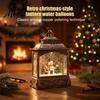 Warm Light Bedside Lamp Christmas Snow Globes with LED Light, Up Sphere Indoor Night Lantern, Battery/USB Powered Swirling Glitter Decorations