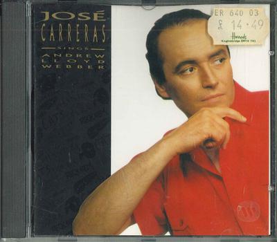 CD JOS? CARRERAS - Jos? Carreras Sings Andrew Lloyd We 2292569242 TELDEC 1989 Germany Soundtracks & Musicals Used