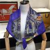 90Cm Twill Silk Scarf Fashion Shawl  Van Gogh Oil Painting Square Scarf Women Hijab Bandana Foulard Head Scarves Wraps
