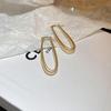 European-American Geometric Metal Oval Ear Cuffs - Women's Fashion Exaggerated Earrings Trendy Ear Jewelry