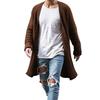 Pánsky sveter kardigán jednofarebný s dlhým rukávom odolný proti chladu pletenina jeseň zima voľný stredne dlhý sveter kabát streetwear